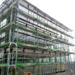 glas seele, Bauphase des Firmengebäudes, Gerüst