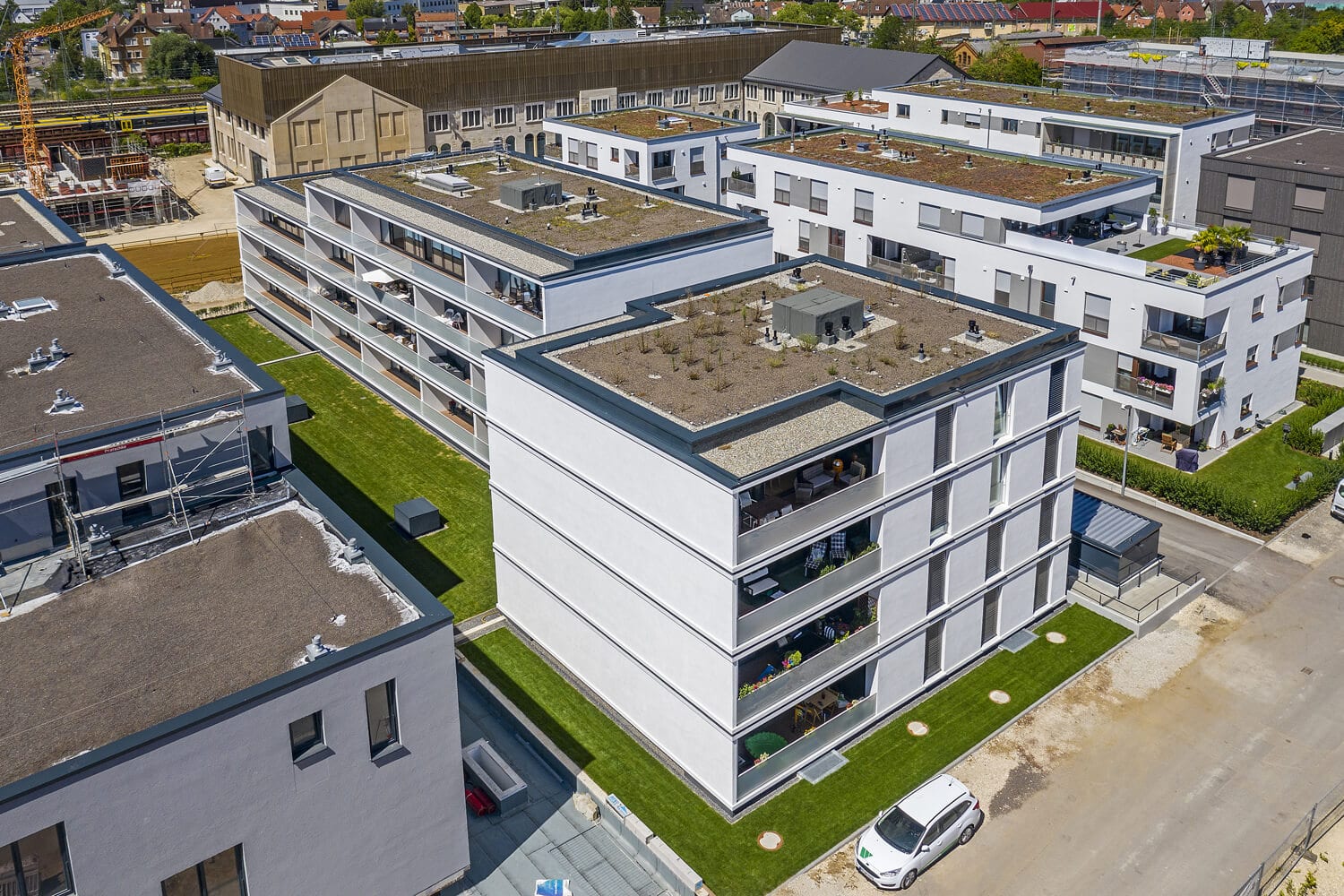 glas seele, Stadtoval Aalen Gebäudeansicht von oben