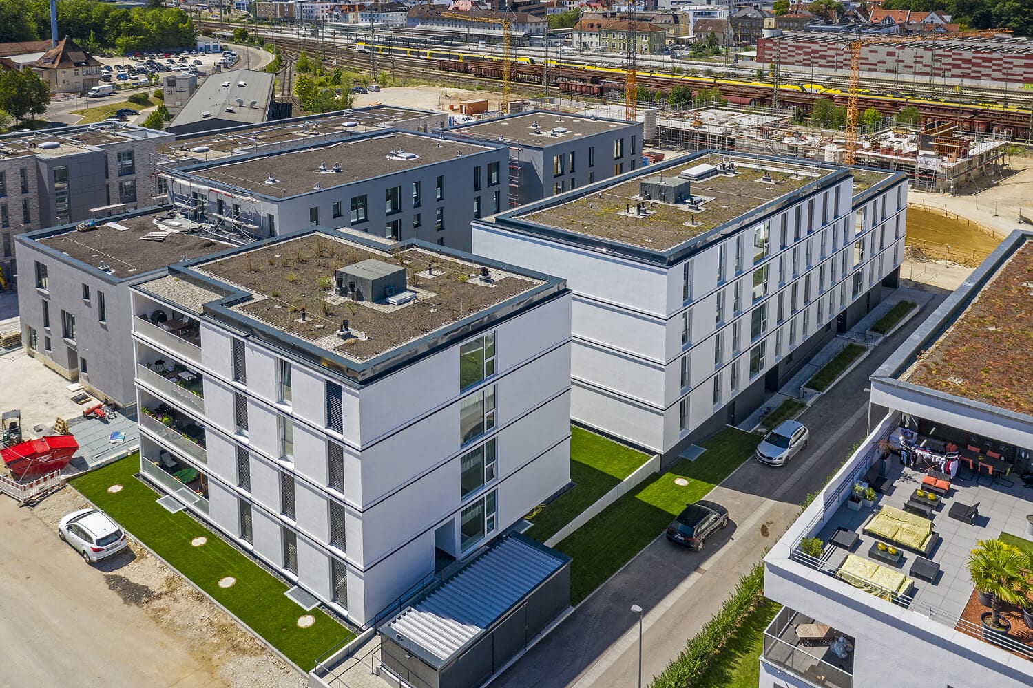 glas seele, Stadtoval Aalen Gebäudeansicht von oben