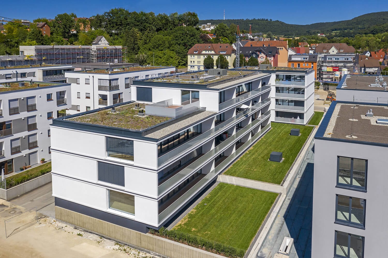 glas seele, Stadtoval Aalen Gebäudeansicht von oben